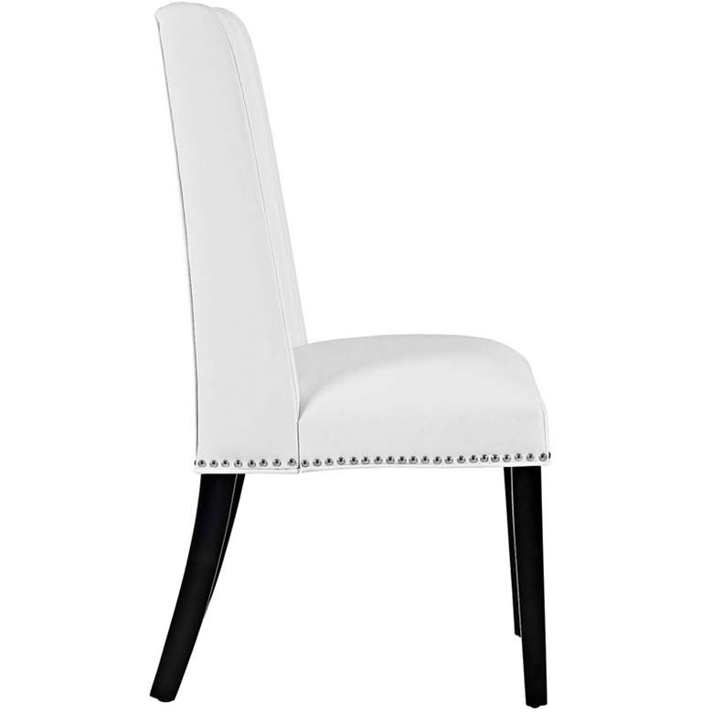 Image 3 Baron White Vinyl and Silver Nailhead Trim Dining Chair more views