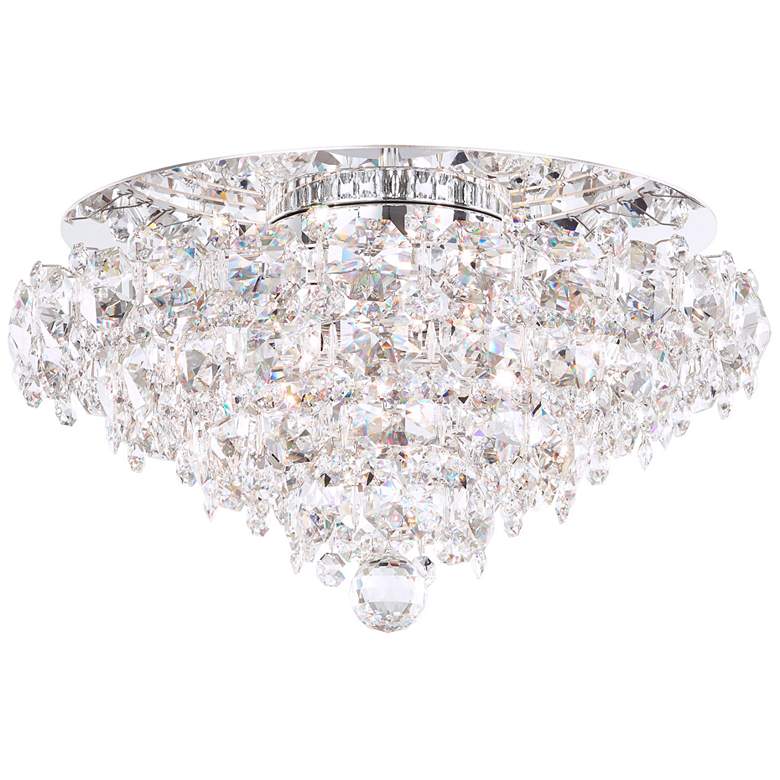 Image 2 Baronet 11"H x 19"W 4-Light Crystal Flush Mount in Polished Stain