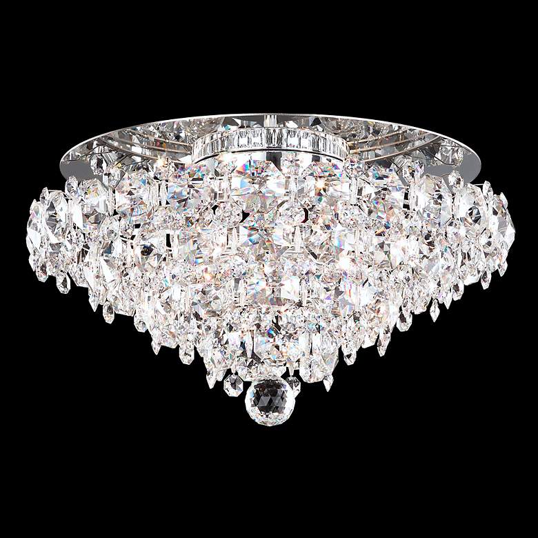 Image 3 Baronet 11"H x 19"W 4-Light Crystal Flush Mount in Polished Stain more views
