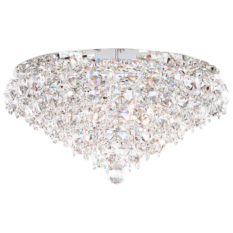 Image 2 Baronet 12"H x 24"W 6-Light Crystal Flush Mount in Polished Stain