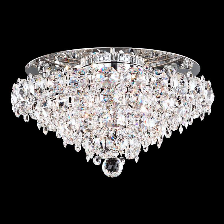 Image 1 Baronet 19 inch Wide Stainless Steel and Crystal Ceiling Light