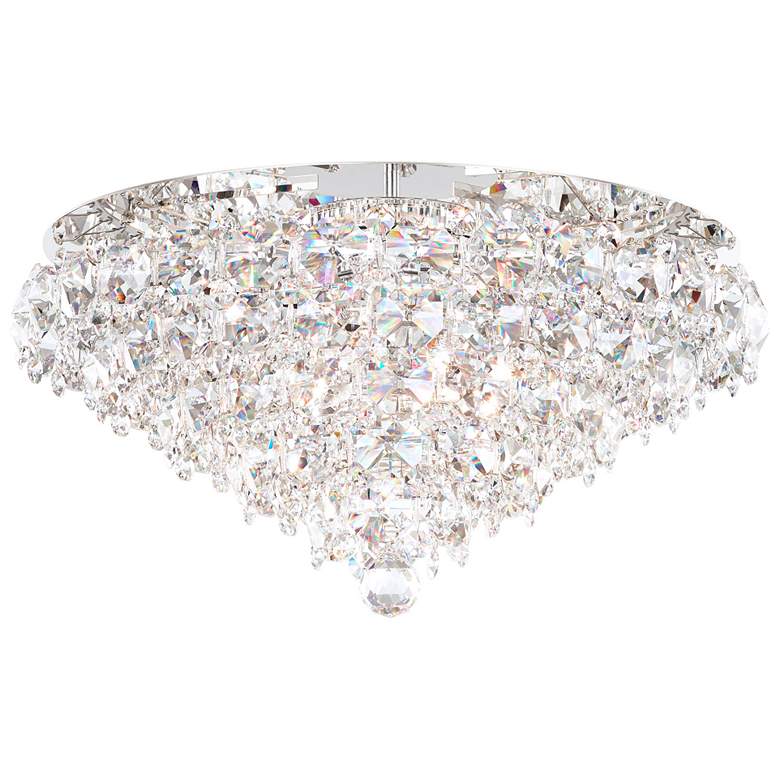 Image 1 Baronet 24" Wide Stainless Steel Clear Crystal 6-Light Flush Mount
