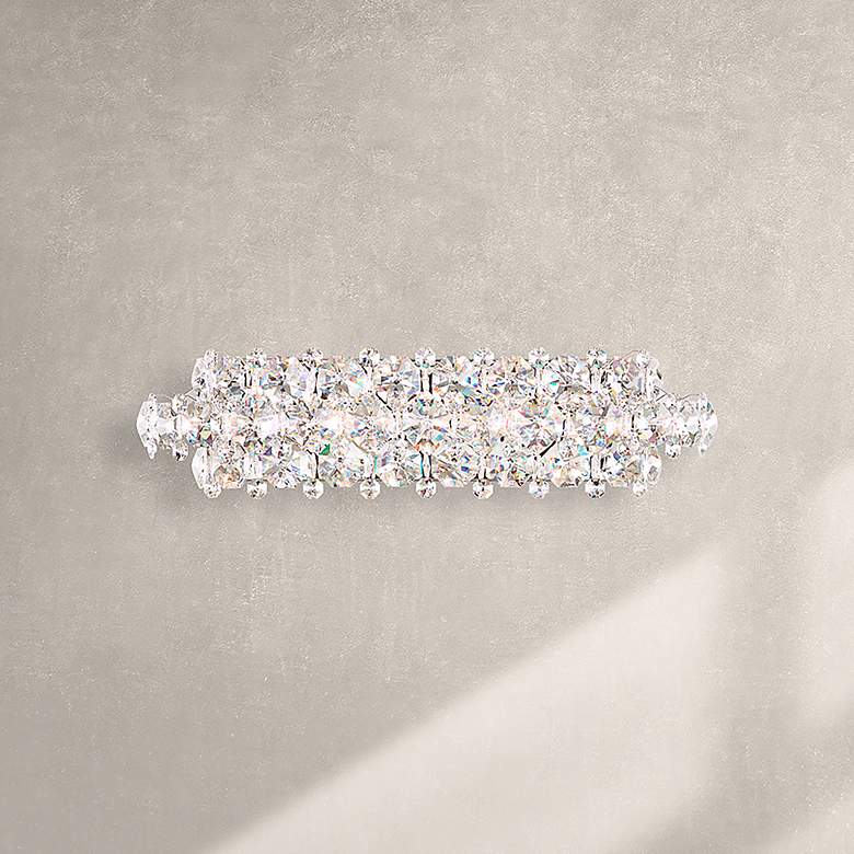 Image 1 Baronet 25"W Stainless Steel and Optic Crystal Bath Light