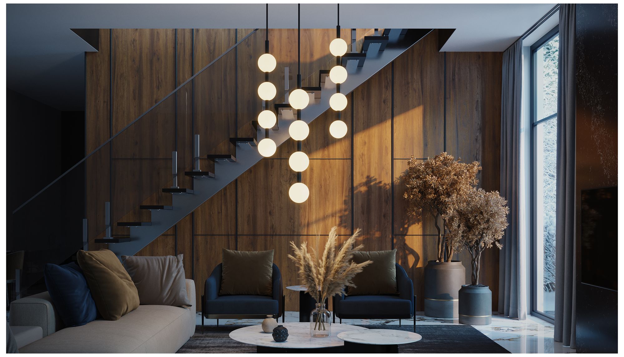 Image 3 Baroque 32" High 4-Light Antique Brass LED Pendant more views