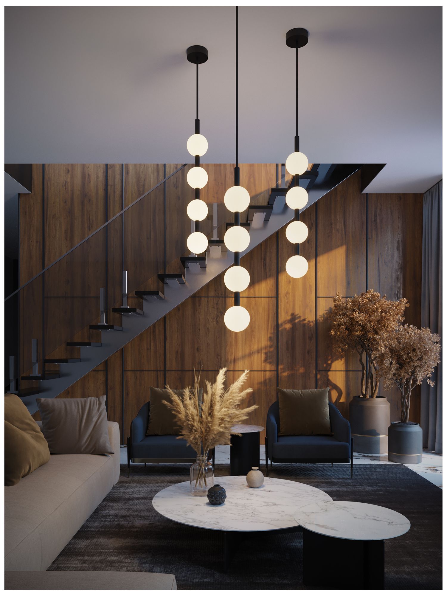 Image 5 Baroque 32" High 4-Light Antique Brass LED Pendant more views