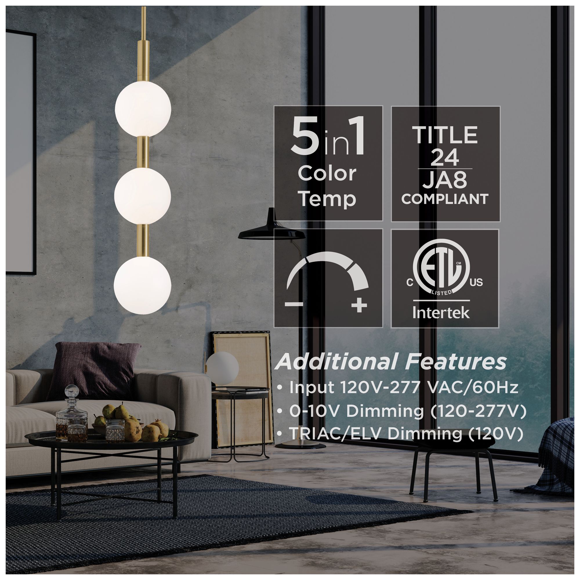 Image 7 Baroque 42" High 3-Light Black LED Pendant more views