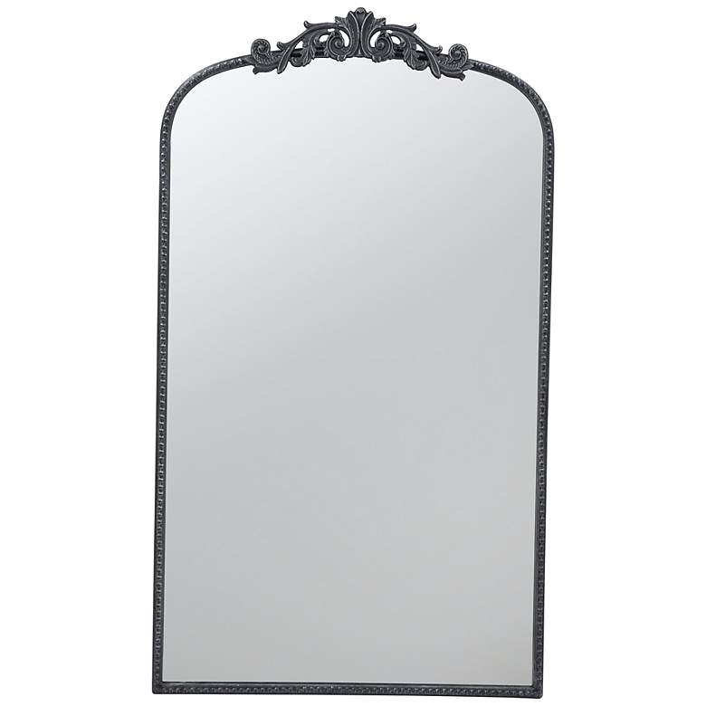 Image 3 Baroque Inspired 24" x 41 3/4" Black Arched Wall Mirror