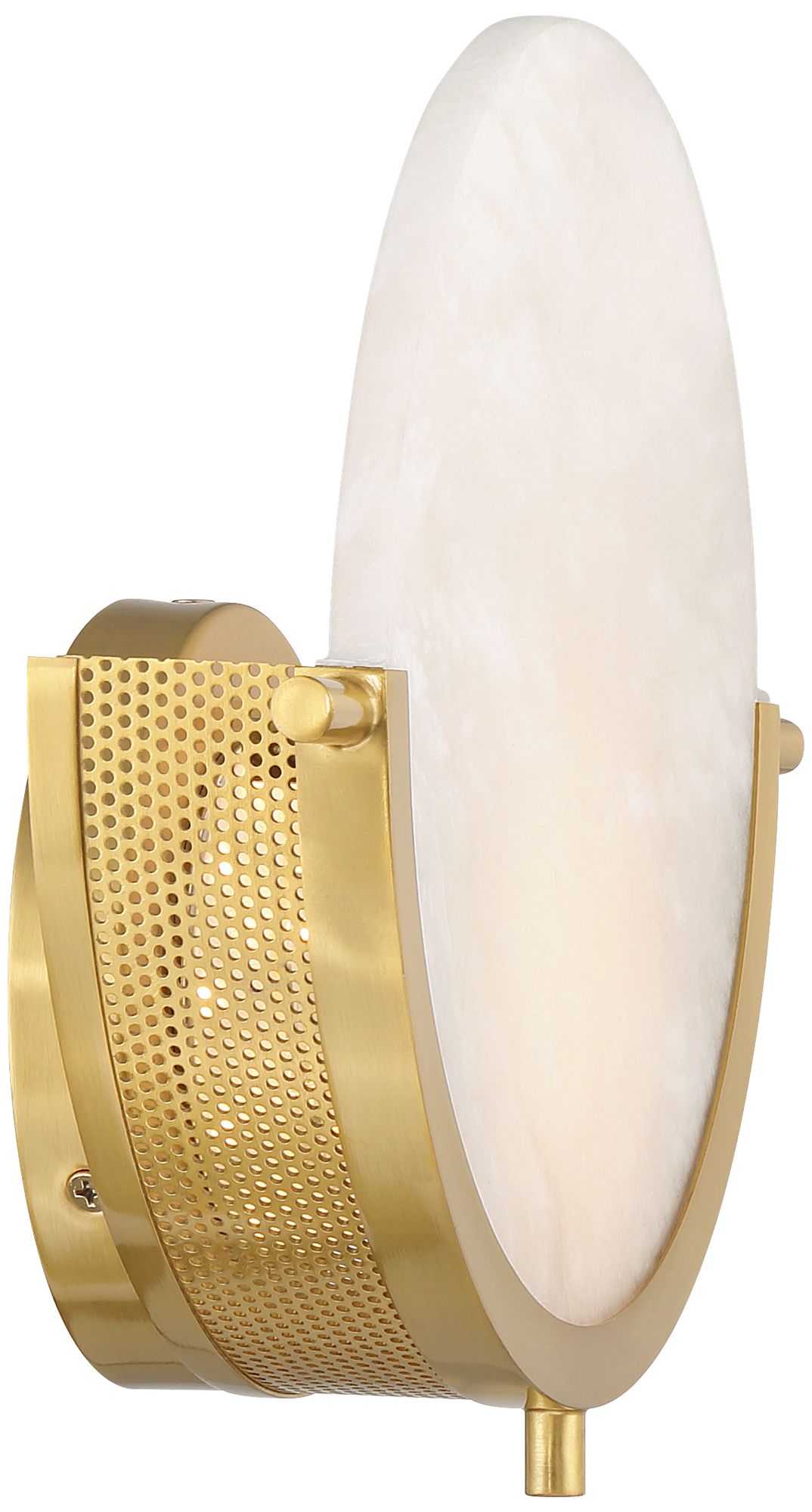 Barranco 9 1/2" High Warm Gold Alabaster LED Wall Sconce Set of 2