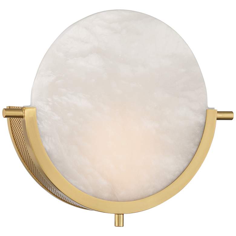 Image 1 Barranco 9 1/2" High Warm Gold and Alabaster Pocket Wall Sconce