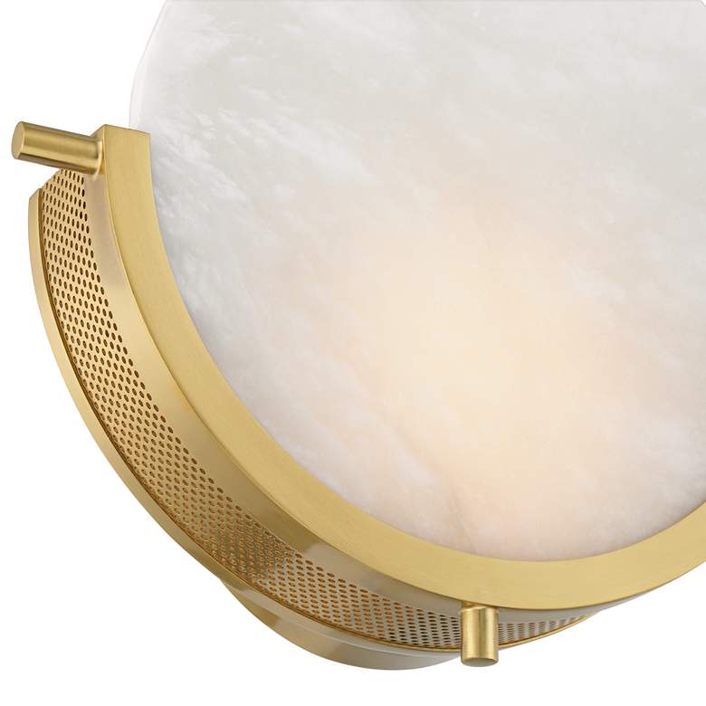Image 2 Barranco 9 1/2" High Warm Gold and Alabaster Pocket Wall Sconce more views