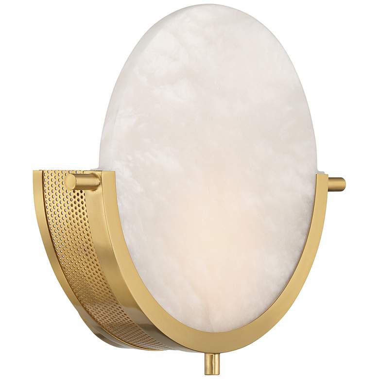 Image 5 Barranco 9 1/2" High Warm Gold and Alabaster Pocket Wall Sconce more views