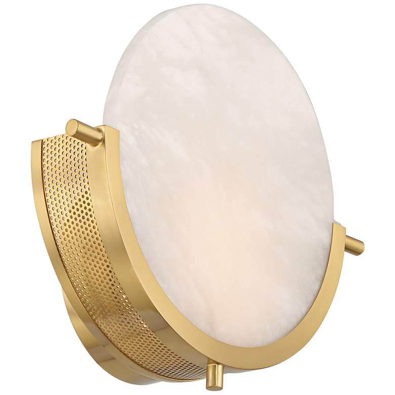 Image 6 Barranco 9 1/2" High Warm Gold and Alabaster Pocket Wall Sconce more views