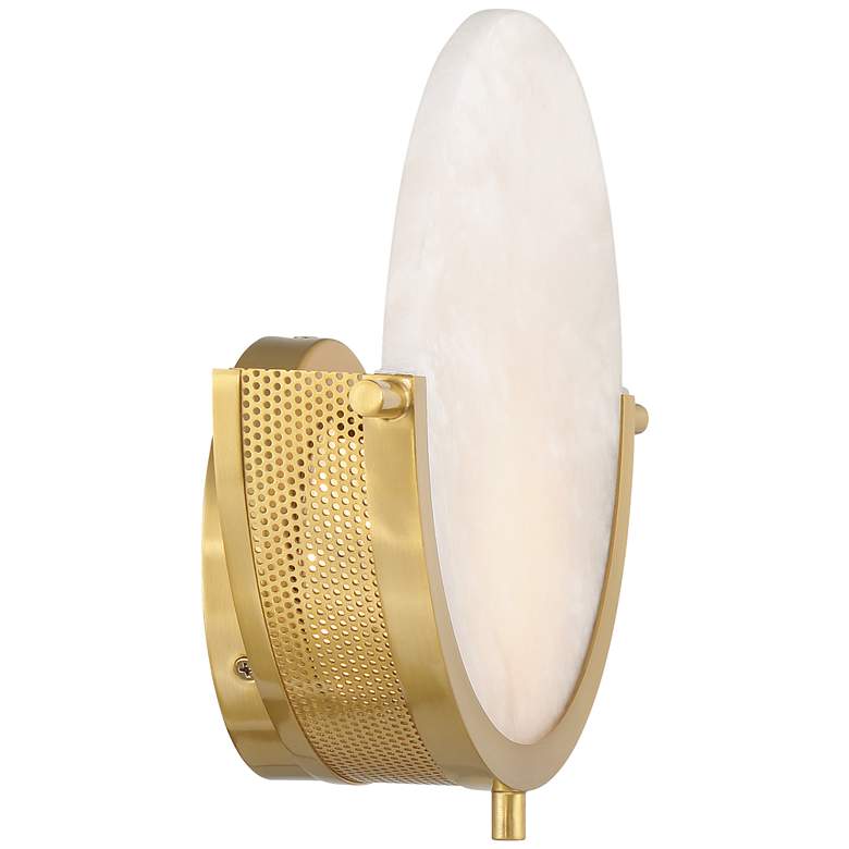 Image 7 Barranco 9 1/2" High Warm Gold and Alabaster Pocket Wall Sconce more views