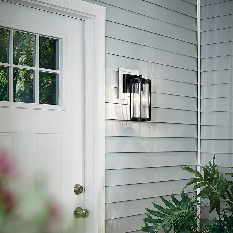Image 4 Barras 12" Outdoor Wall Light in Black more views
