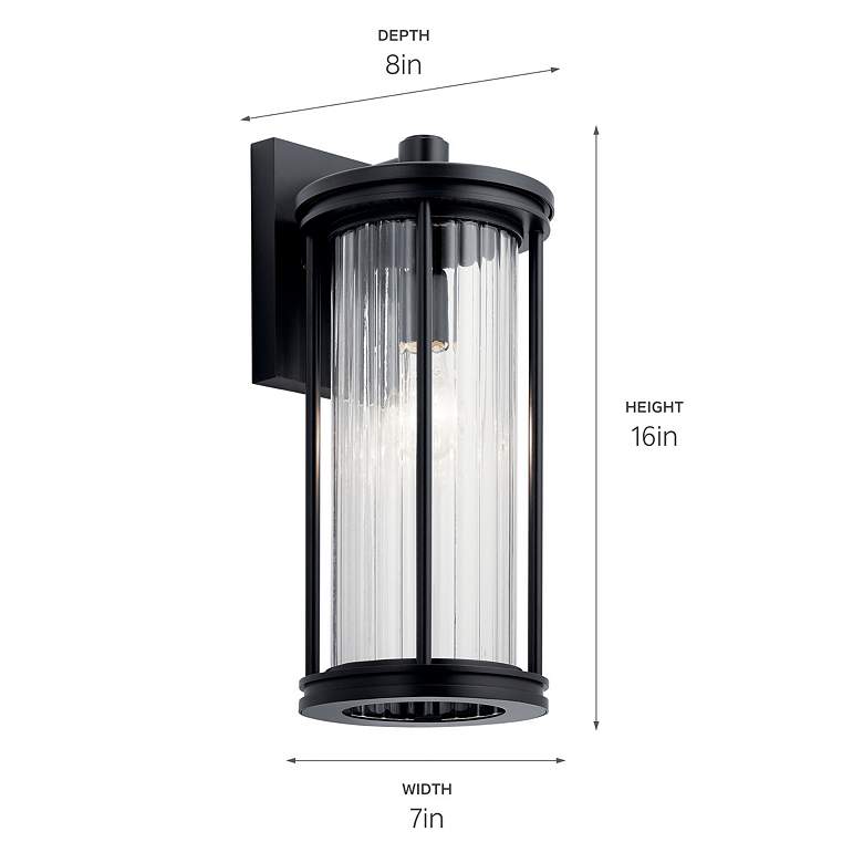 Image 4 Barras 16" Outdoor Wall Light Black more views