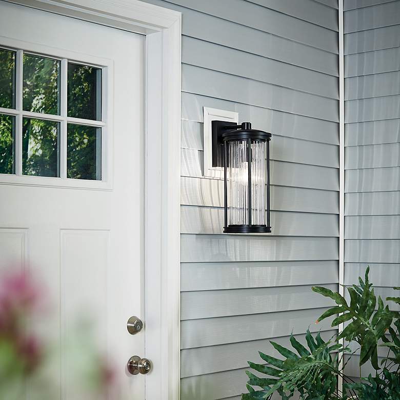Image 5 Barras 16" Outdoor Wall Light Black more views