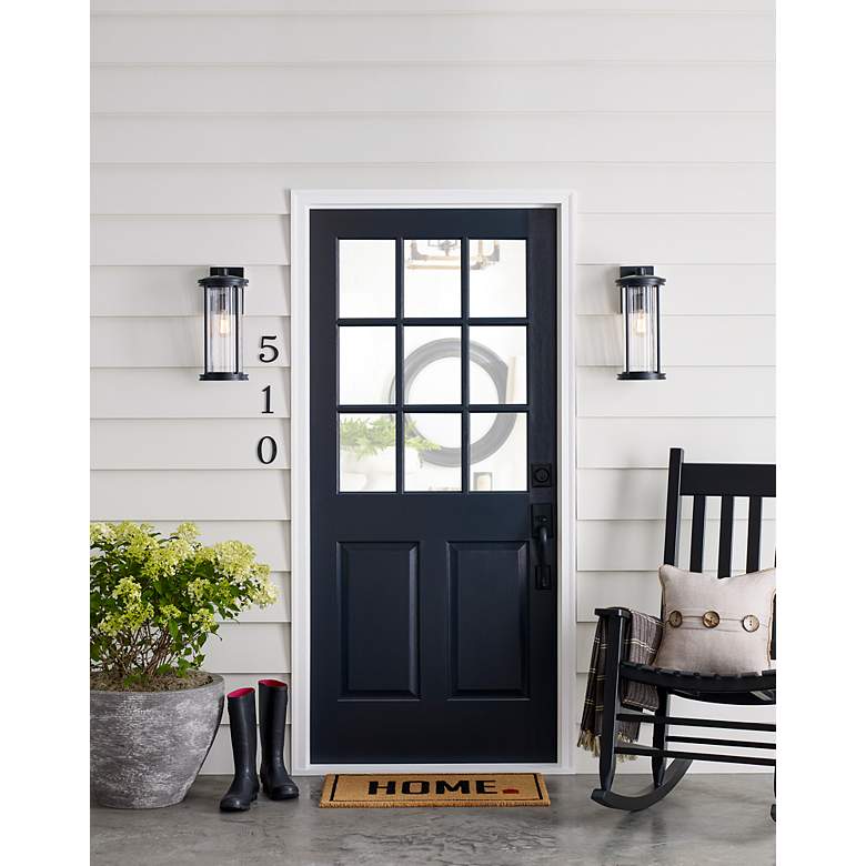 Image 7 Barras 16" Outdoor Wall Light Black more views