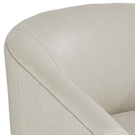 Image4 of Barrel Crème Faux Leather Swivel Chair more views