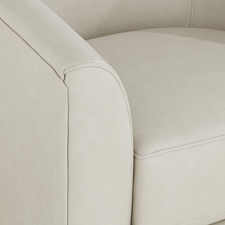 Image 5 Barrel Cr&#232;me Faux Leather Swivel Chair more views