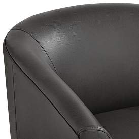 Image4 of Barrel Dark Gray Faux Leather Swivel Chair more views