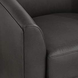 Image5 of Barrel Dark Gray Faux Leather Swivel Chair more views