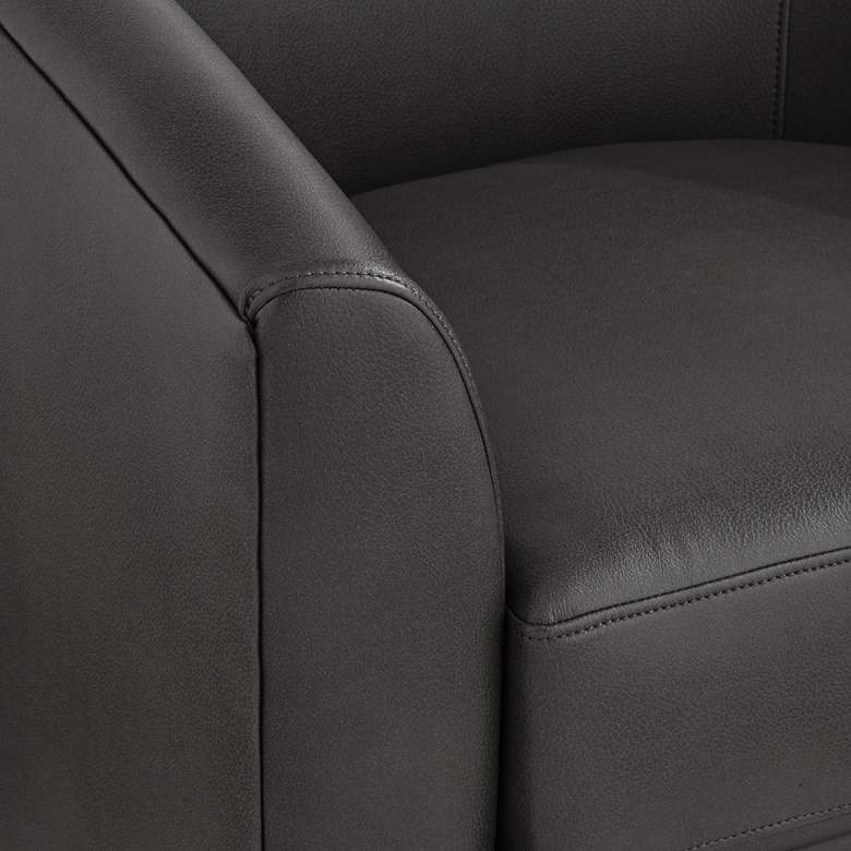 Image 5 Barrel Dark Gray Faux Leather Swivel Chair more views