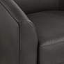 Barrel Dark Gray Faux Leather Swivel Chair