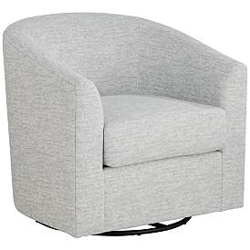 Image2 of Barrel Gray Fabric Swivel Chair