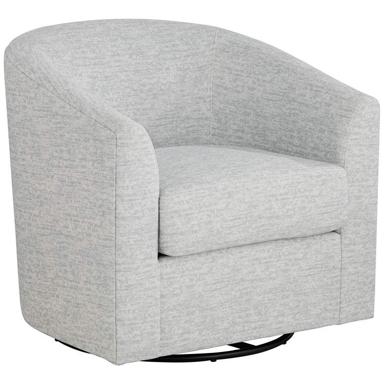 Image 2 Barrel Gray Fabric Swivel Chair