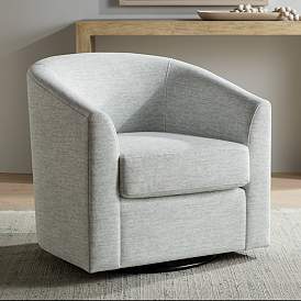Image1 of Barrel Gray Fabric Swivel Chair