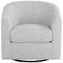Barrel Gray Fabric Swivel Chair