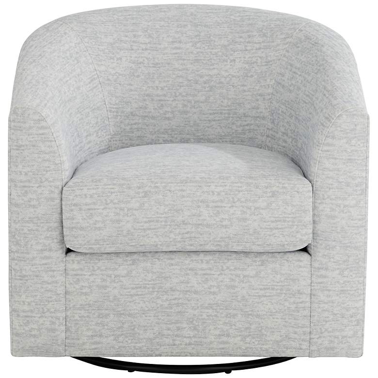 Image 7 Barrel Gray Fabric Swivel Occasional Chairs Set of 2 more views