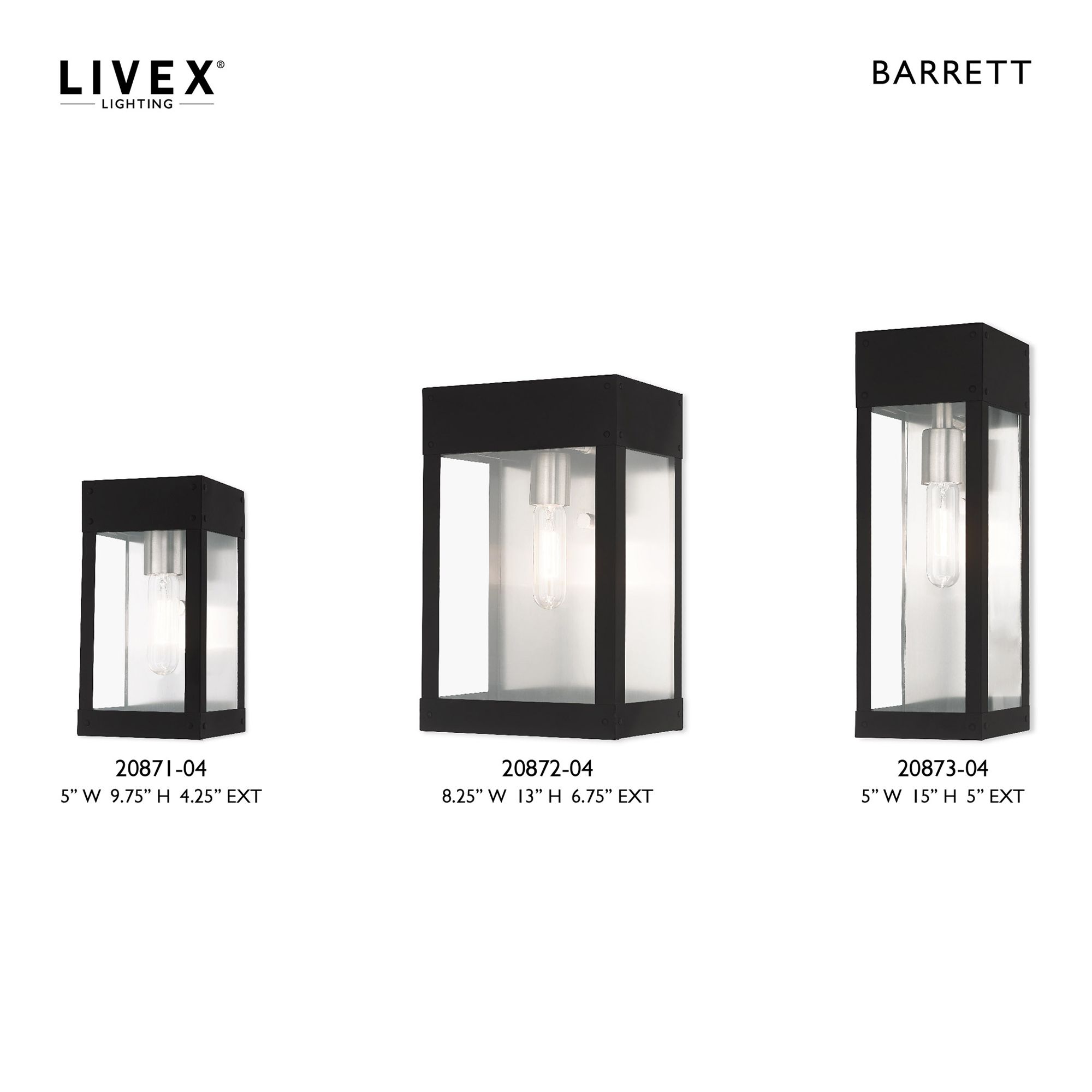 Barrett 1 Light Black Outdoor Wall Lantern