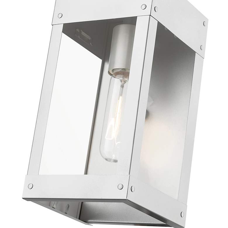 Image 7 Barrett 1 Light Painted Satin Nickel Outdoor Wall Lantern more views