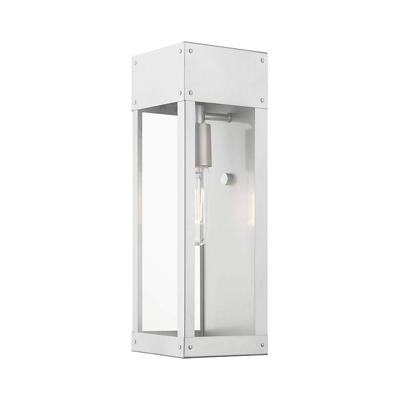 Image 5 Barrett 1 Light Painted Satin Nickel Outdoor Wall Lantern more views