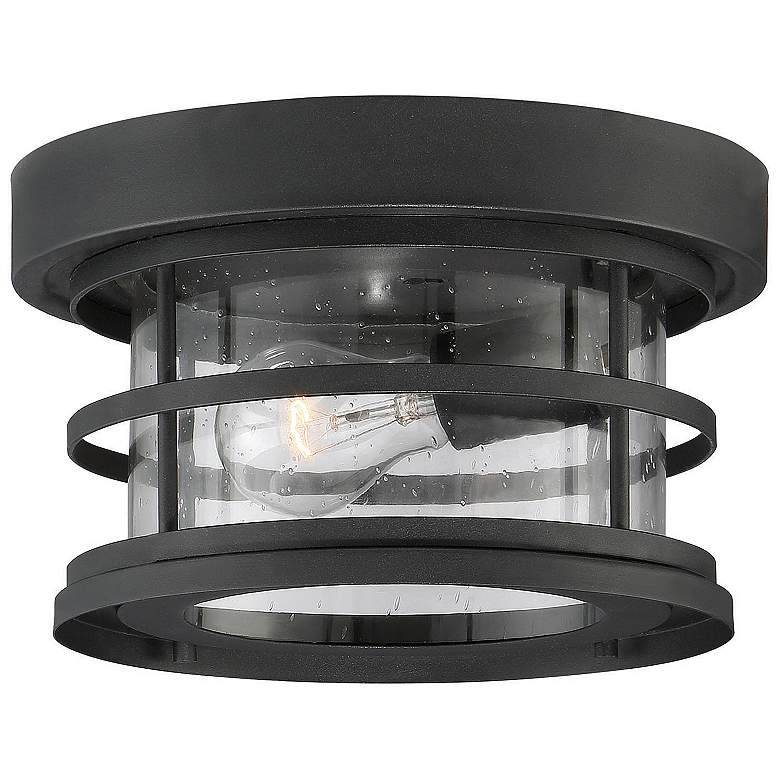 Image 1 Barrett 10" Wide Black Outdoor Ceiling Light