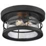 2_Barrett 13" Wide Black 2-Light Outdoor Ceiling Light more views