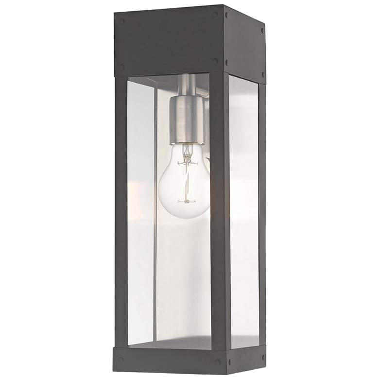 Image 1 Barrett 15 inchH Scandinavian Gray Outdoor Lantern Wall Light