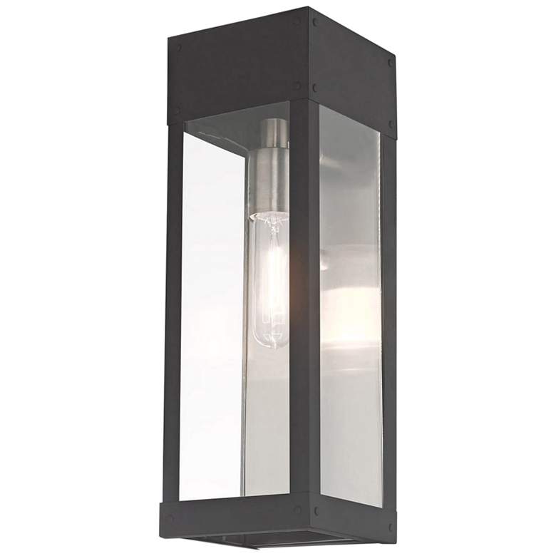 Image 2 Barrett 15"H Scandinavian Gray Outdoor Lantern Wall Light more views