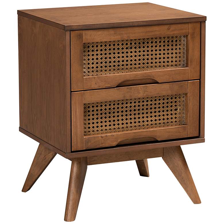 Image 2 Barrett 18 3/4 inch Wide Walnut Brown Wood 2-Drawer Nightstand