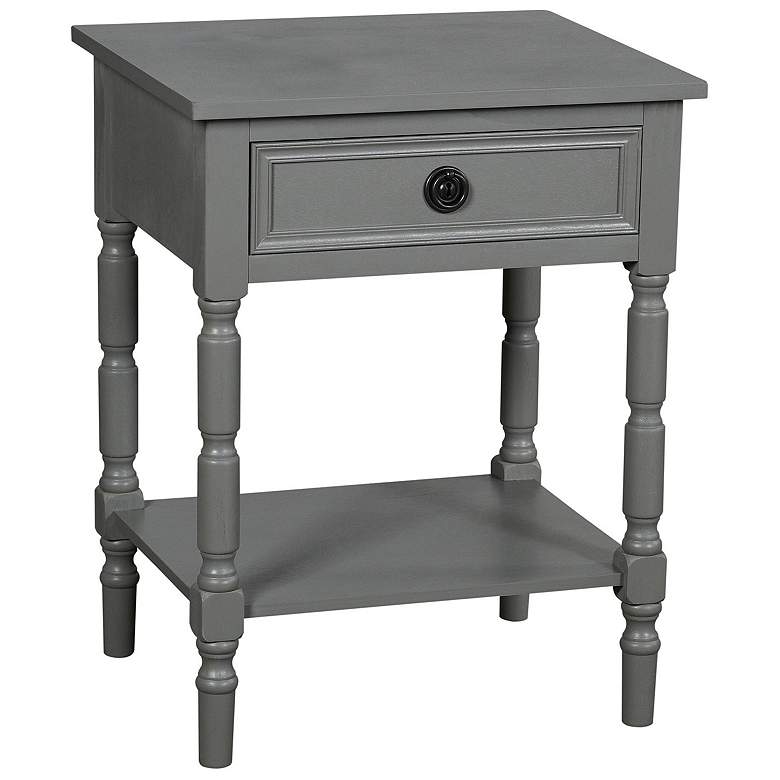 Image 1 Barrett 24" High 1 Drawer Carbon Gray Accent Table