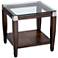 Barrett 24" Wide Brown Oak and Clear Glass End Table