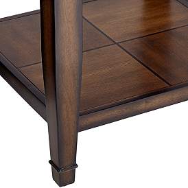 Image4 of Barrett 24" Wide Brown Oak and Clear Glass End Table more views