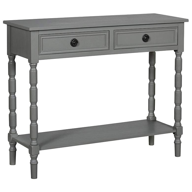 Image 1 Barrett 29.5" Wide 2 Drawer Carbon Gray Console Table