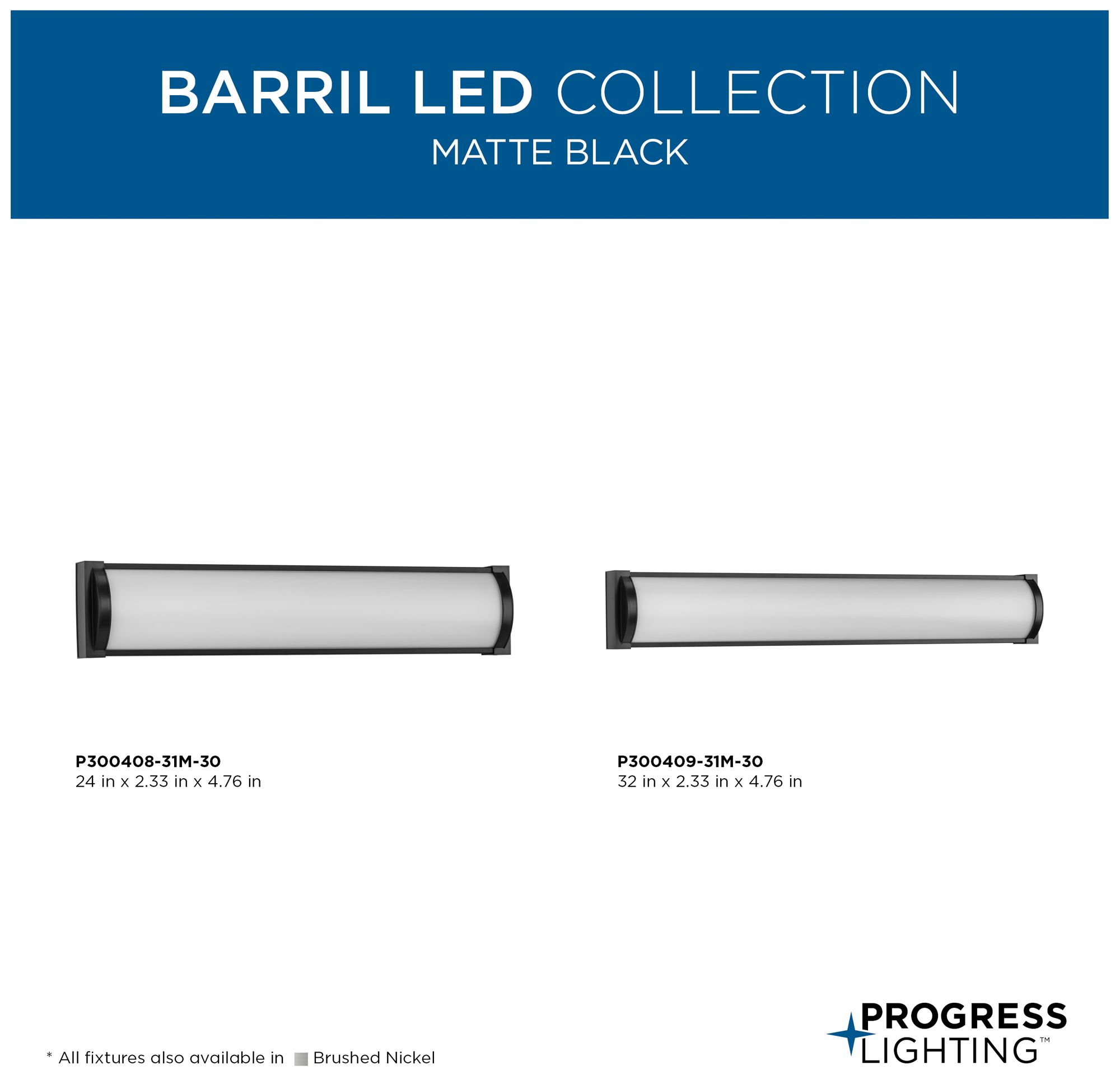Barril Collection 24 in. Medium Modern Integrated LED Linear Vanity Light