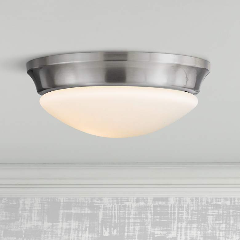 Image 1 Barrington 10" Wide Steel Flushmount Button Ceiling Fixture