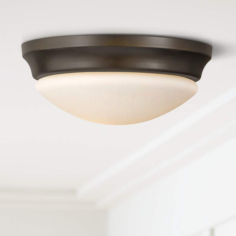 Image 1 Barrington 14" Diameter Bronze Flushmount Ceiling Fixture