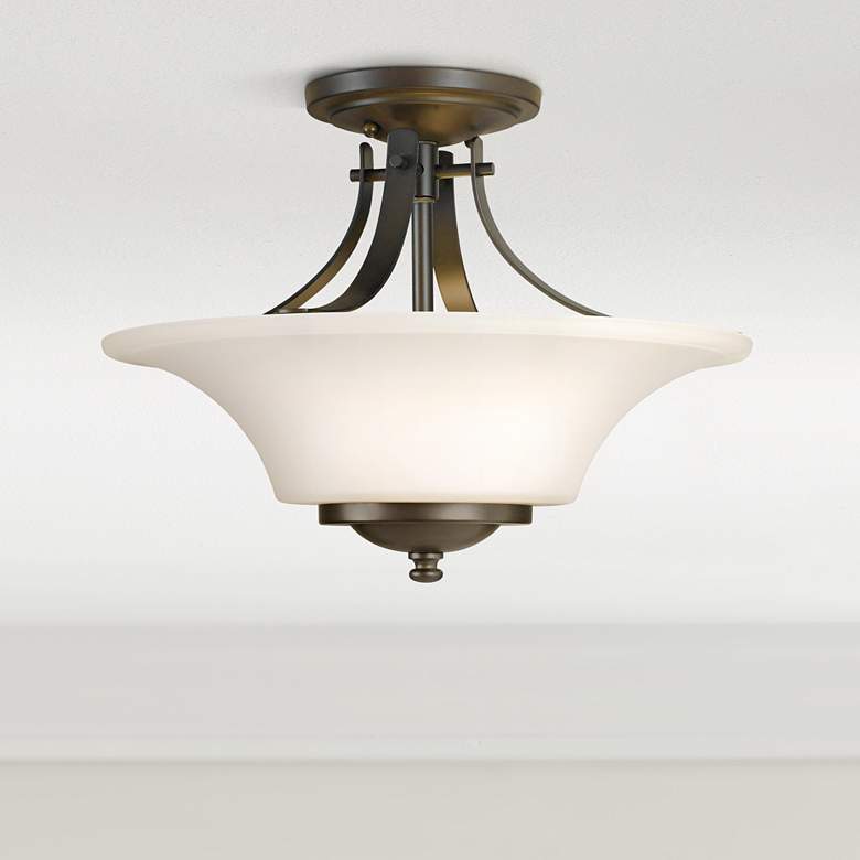 Image 1 Barrington 15" Bronze Semi-Flushmount Ceiling Fixture