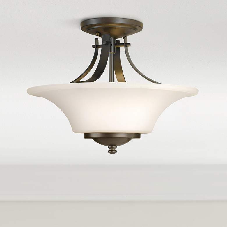 Image 1 Barrington 15 inch Bronze Semi-Flushmount Ceiling Fixture