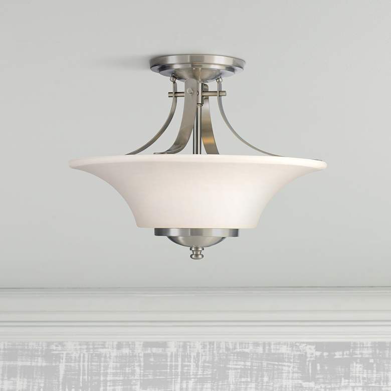 Image 1 Barrington 15 inch Wide Semi-Flushmount Ceiling Fixture by Feiss